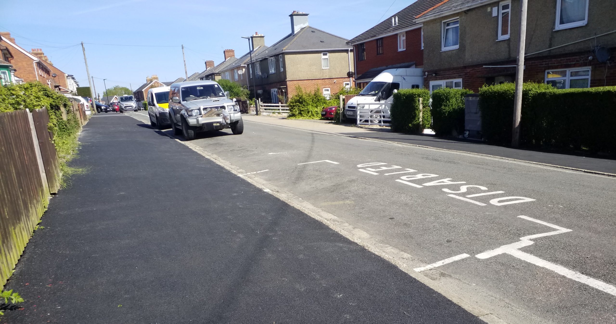 Photo showing disabled bay marked out on the road