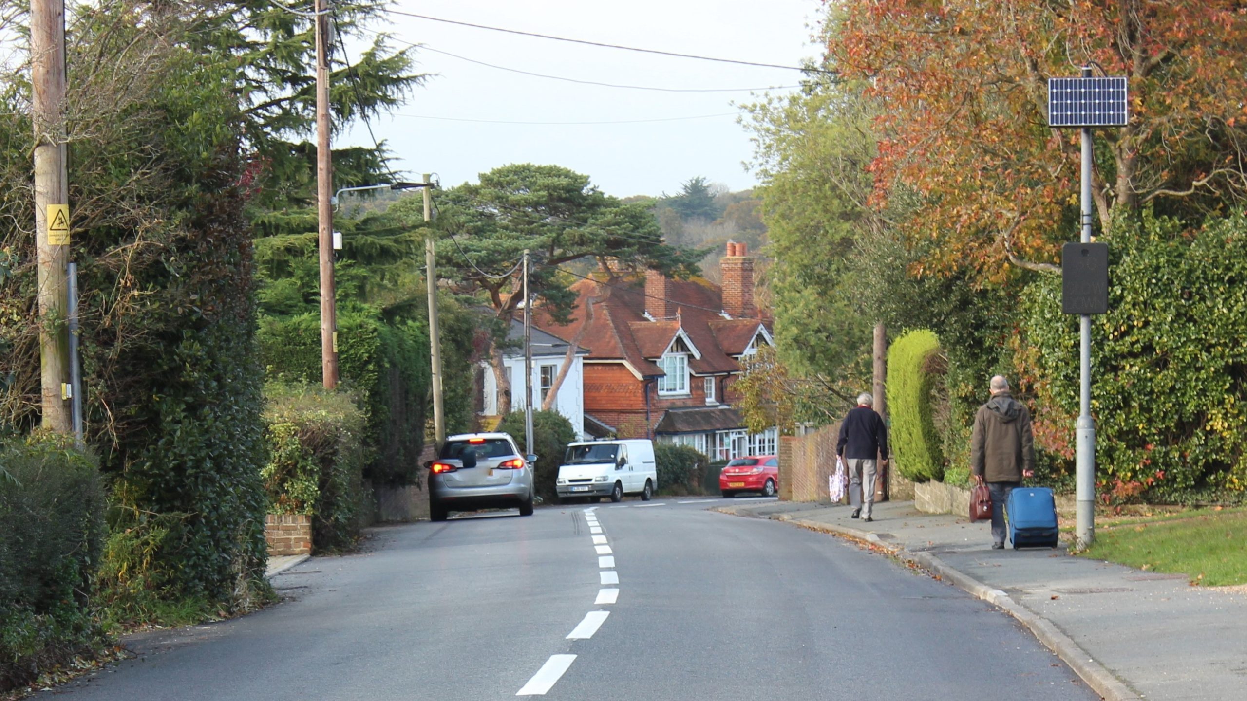 Photo showing resurfaced road at Fishbourne Lane Isle of Wight