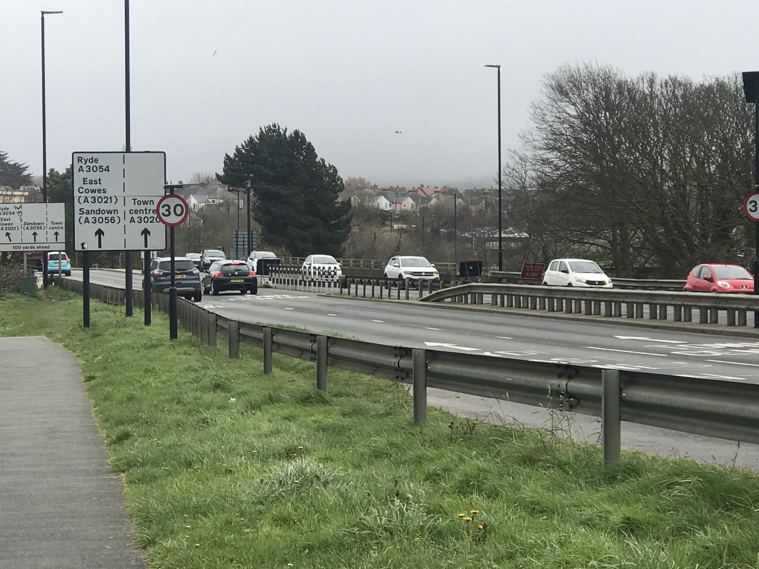 Photo showing the southbound part of Medina Way (dual carriageway) in Newport
