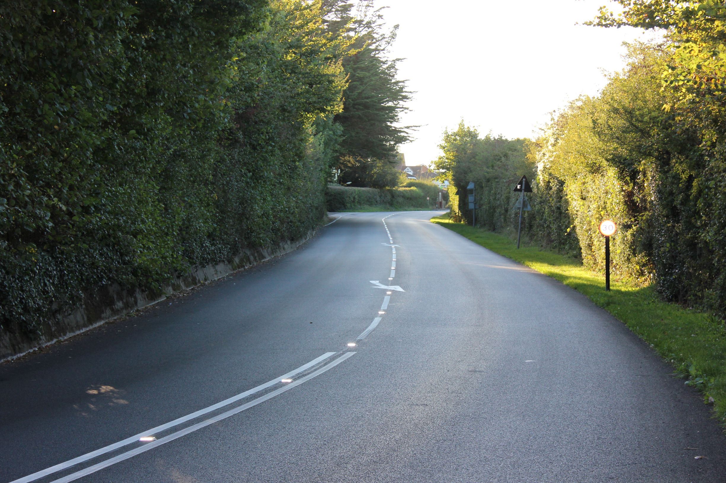 Photo showing a resurfaced road at Shalfleet