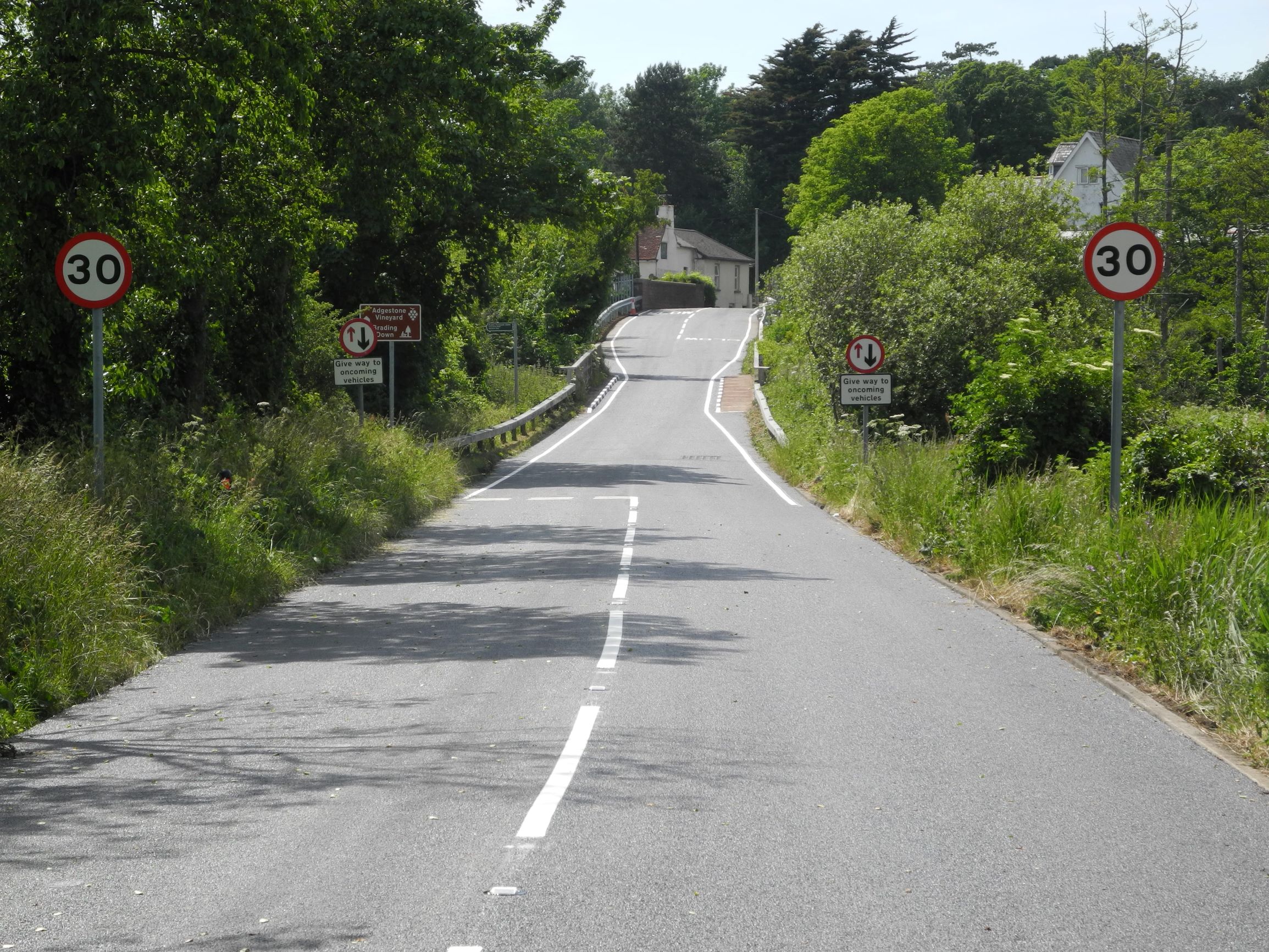 Photo showing newly resurfaced road at Marshcombe Shute