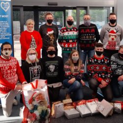 Island Roads staff in Christmas jumpers