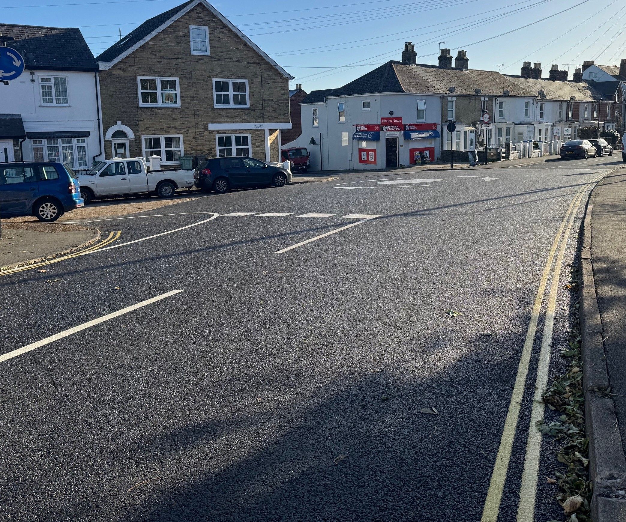 Newly resurfaced Arctic Road in Cowes